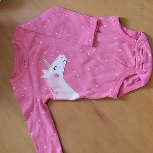 Carter's Pink Unicorn Onesie 6 months